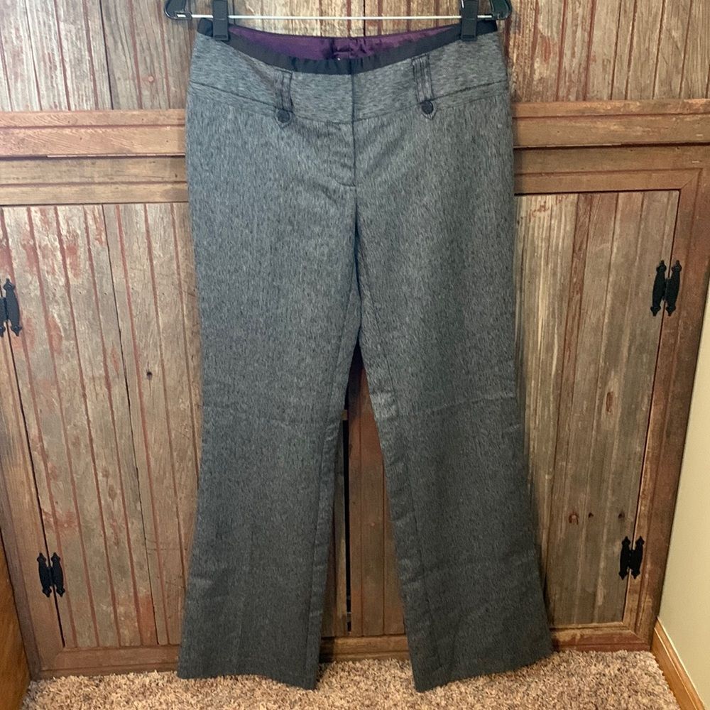 Women’s Stooshy Heather Gray Neutral Minimalist Business Dress Pants Trousers 5